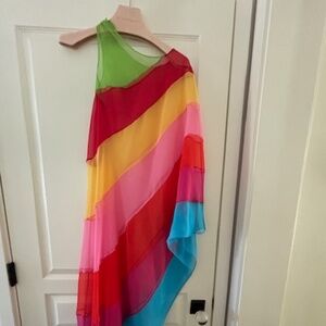 One of a kind Vintage Kate Spade Sheer one shouldered beach cover up / tunic